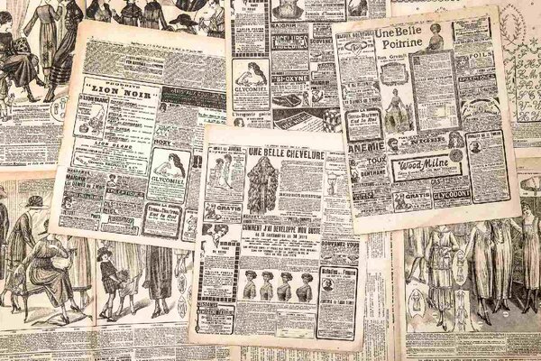 DIMEX | Vliesové fototapety na stenu Starožitné noviny MS-5-2081 | 375 x 250 cm | biela, béžová, čierna
