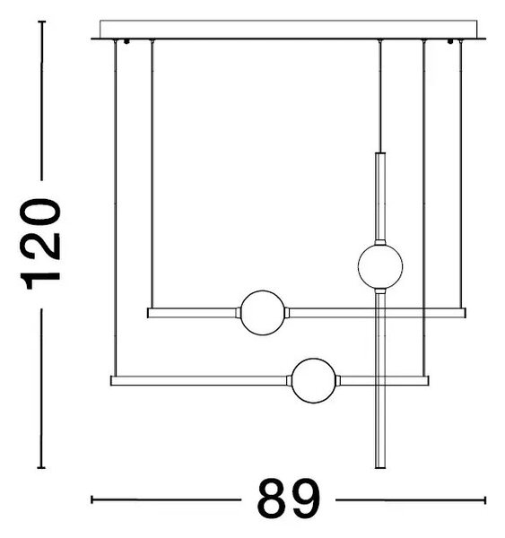 Rustikálny luster Acrobat 89 – LED