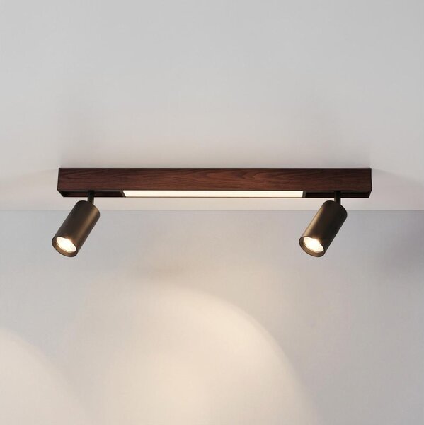BRILAGI - LED Bodové svietidlo SELE 2xGU10/30W/230V + LED/15W čierna/dekor dubu
