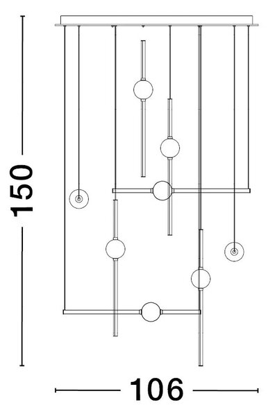 Rustikálny luster Acrobat 106 – LED