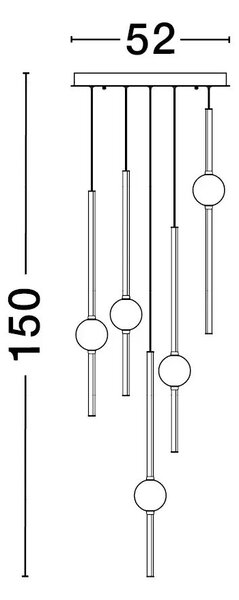 Rustikálny luster Acrobat 52 – LED
