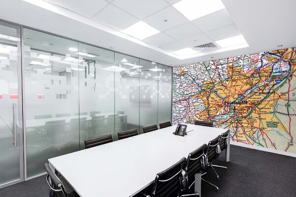 DIMEX | Vliesové fototapety na stenu Mapa Philadelphie MS-5-1519 | 375 x 250 cm | zelená, biela, žltá