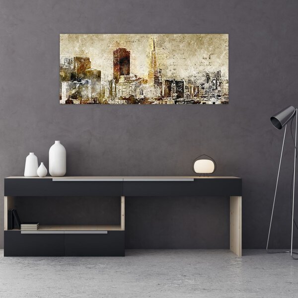 Obraz - Umelecky stvárnené mesto (120x50 cm)