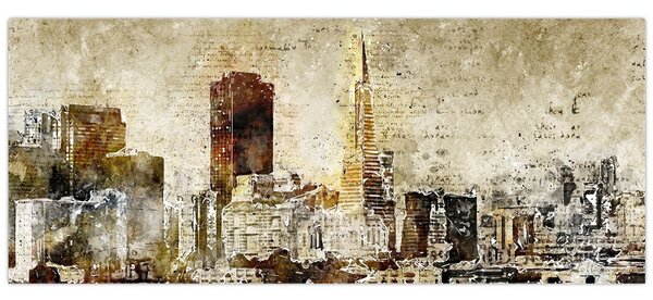 Obraz - Umelecky stvárnené mesto (120x50 cm)