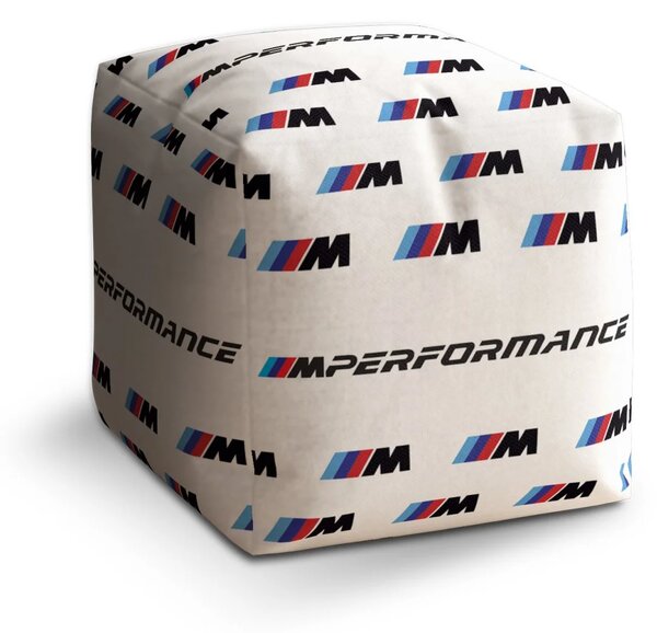 Sablio Taburet Cube MPERFORMANCE biely vzor - 40x40x40 cm