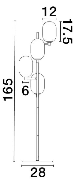 Dizajnová stojaca lampa Balor – G9