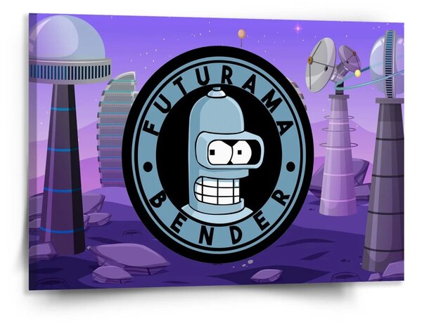Sablio Obraz Futurama Bender Planéta s vysielačmi - 150x110 cm