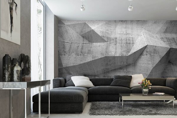 DIMEX | Vliesové fototapety na stenu Betón 3D interiér MS-5-2595 | 375 x 250 cm | biela, šedá
