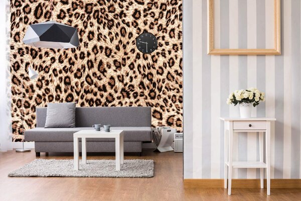 DIMEX | Vliesové fototapety na stenu Leopardia koža MS-5-2579 | 375 x 250 cm | béžová, čierna, hnedá