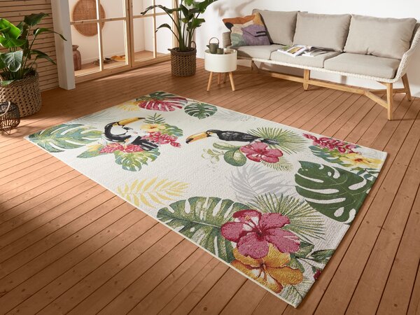 Hanse Home , Kusový koberec Flair 105608 Tropical Dream Creme Multicolored – na von aj na doma, 200x285, viacfarebná, chodba / predsieň