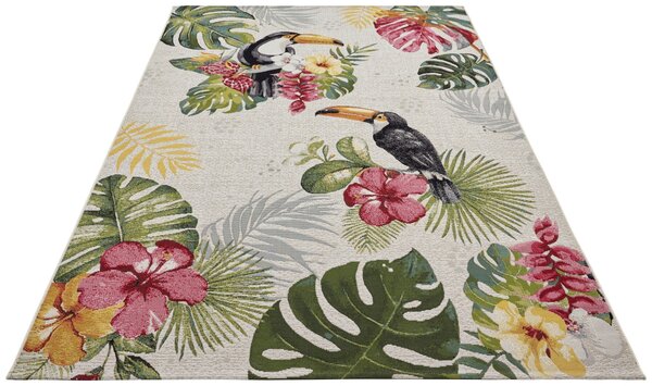 Hanse Home , Kusový koberec Flair 105608 Tropical Dream Creme Multicolored – na von aj na doma, 200x285, viacfarebná, chodba / predsieň