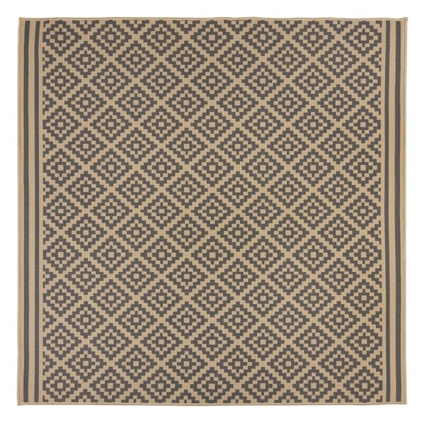 Flair Rugs koberce Kusový koberec Florence Alfresco Moretti Beige/Anthracite štvorec – na von aj na doma - 200x200 cm