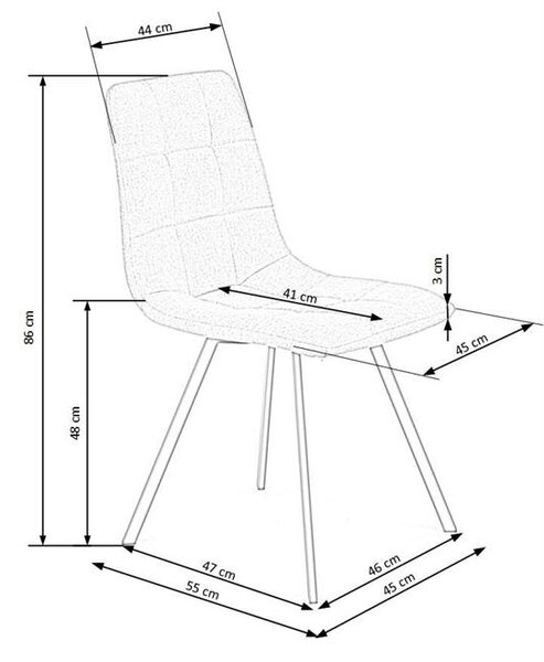 Halmar K402 jedálenská stolička šedá