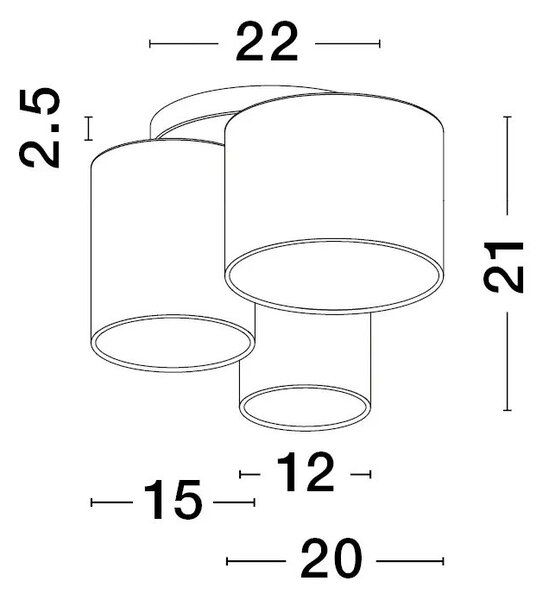 Moderné stropné svietidlo Bryson B 35 biele – E27