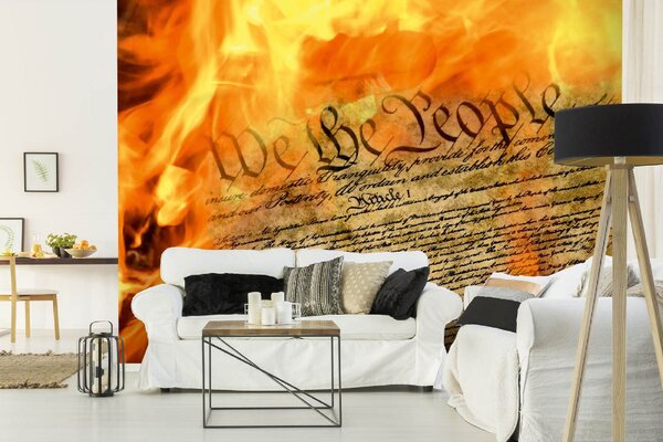 DIMEX | Vliesové fototapety na stenu USA ústava MS-5-2930 | 375 x 250 cm | biela, čierna, žltá