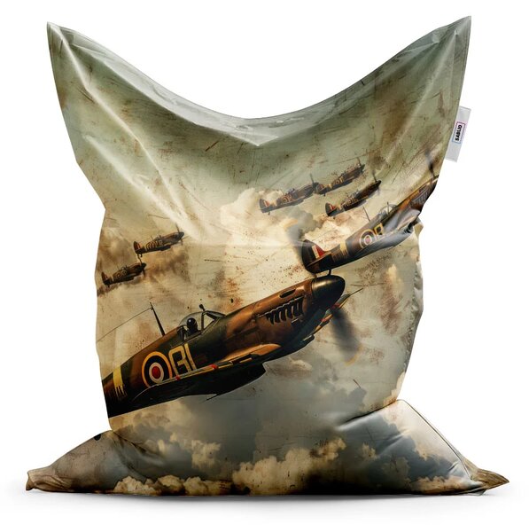 Sablio Sedací vak Stíhačky Spitfire v leteckej bitke - 150x100 cm