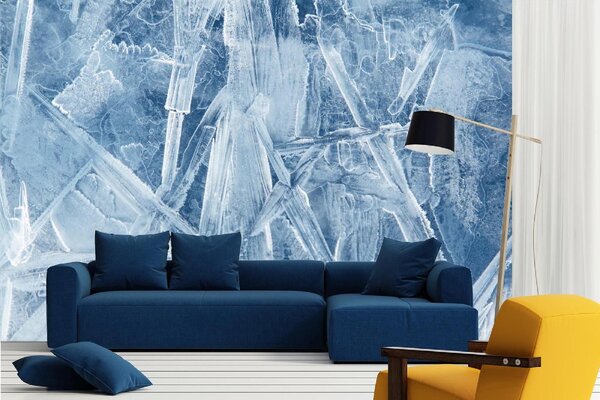 DIMEX | Vliesové fototapety na stenu Textúrovaný ľad MS-5-3090 | 375 x 250 cm | modrá, biela