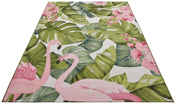 Hanse Home , Kusový koberec Flair 105614 Tropical Flamingo Multicolored – na von aj na doma, 200x285, viacfarebná, chodba / predsieň