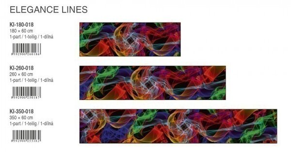 DIMEX | Fototapeta do kuchyne Farebné línie KI-350-018 | 350 x 60 cm | viacfarebná