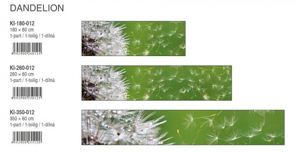 DIMEX | Fototapeta do kuchyne Púpava KI-350-012 | 350 x 60 cm | zelená, biela, hnedá