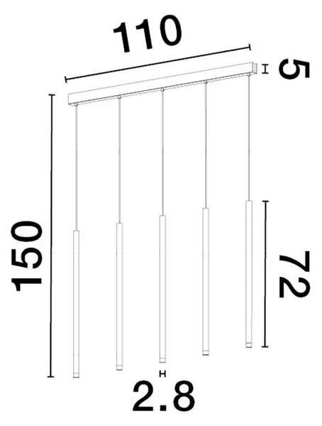 Moderný luster Dandia 110 čierne – LED