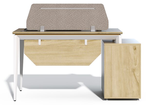 Kancelársky stôl s skrinkou Houseland Profit Max 03 1406 dub/biely