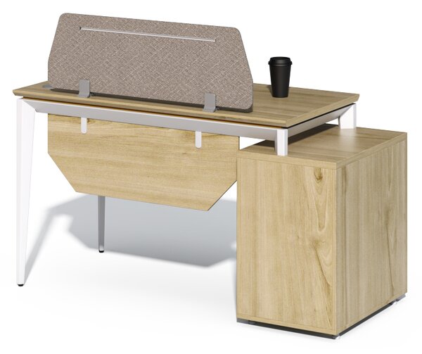 Kancelársky stôl s skrinkou Houseland Profit Max 03 1406 dub/biely