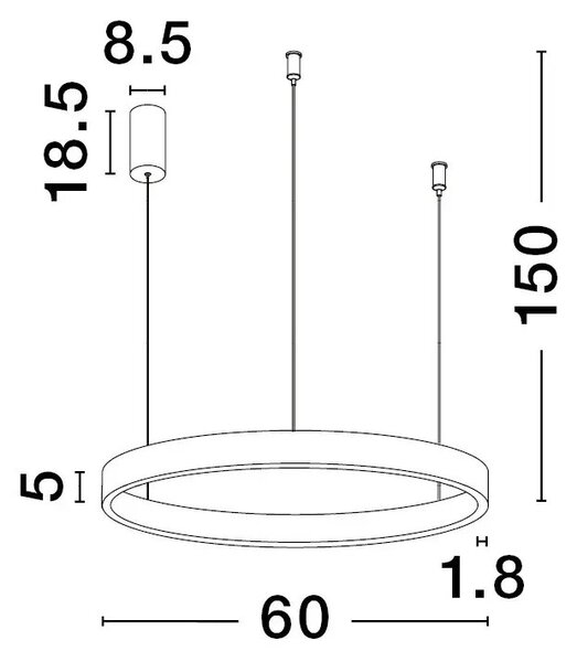 LED luster Elowen 60 biele – Biela