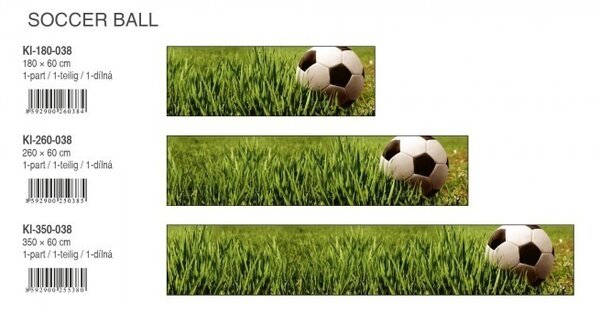 DIMEX | Fototapeta do kuchyne Futbal KI-350-038 | 350 x 60 cm | zelená, biela, čierna