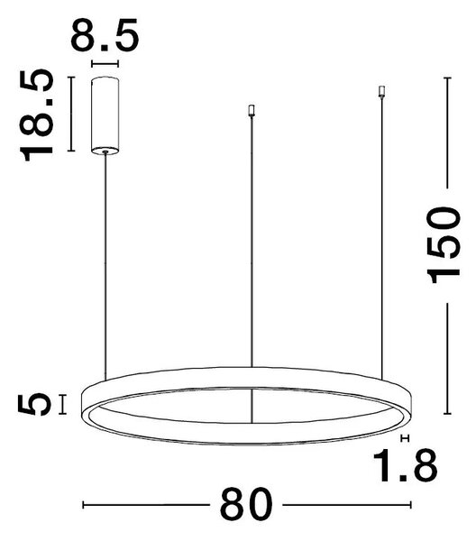 LED luster Elowen 80 biele – Biela