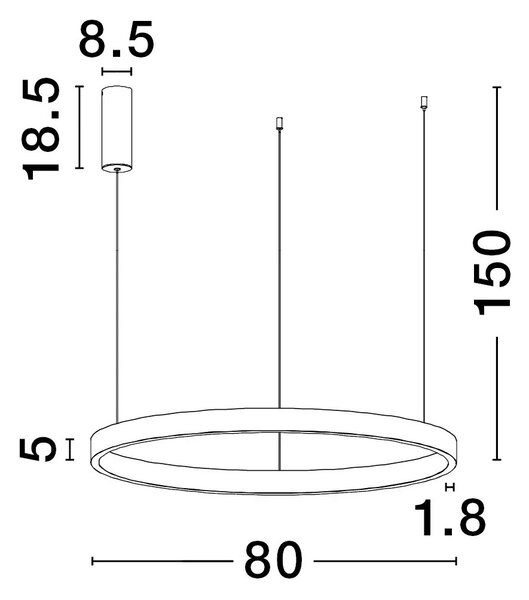 LED luster Elowen 80 zlaté – Zlatá