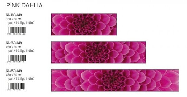 DIMEX | Fototapeta do kuchyne Ružová georgína KI-350-049 | 350 x 60 cm | ružová