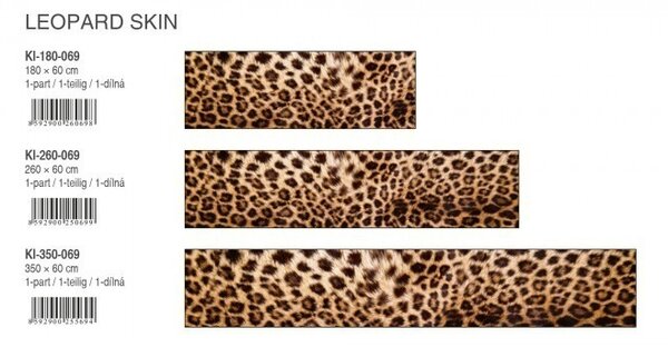 DIMEX | Fototapeta do kuchyne Leopardia koža KI-350-069 | 350 x 60 cm | béžová, čierna, hnedá
