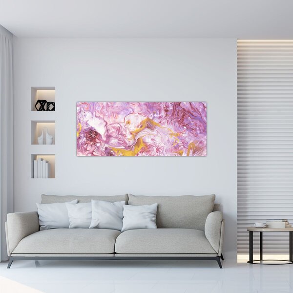 Obraz - Ružová abstrakcia (120x50 cm)