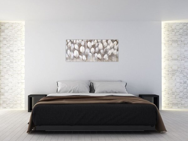 Obraz - Štruktúrované tulipány (120x50 cm)