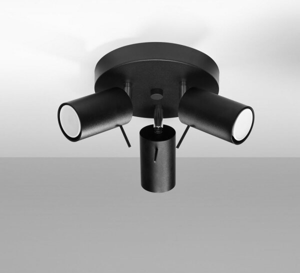 Sollux SL.1016 - Bodové svietidlo RING 3xGU10/10W/230V čierna