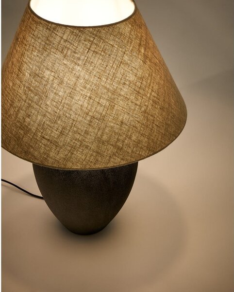 Čierno-béžová stolová lampa s textilným tienidlom (výška 60 cm) Mercadal – Kave Home