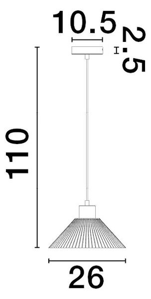 Kovový luster Ian 26 čierne – E27