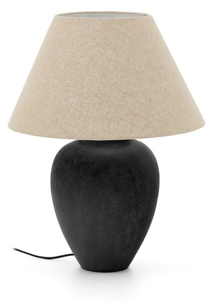 Čierno-béžová stolová lampa s textilným tienidlom (výška 60 cm) Mercadal – Kave Home