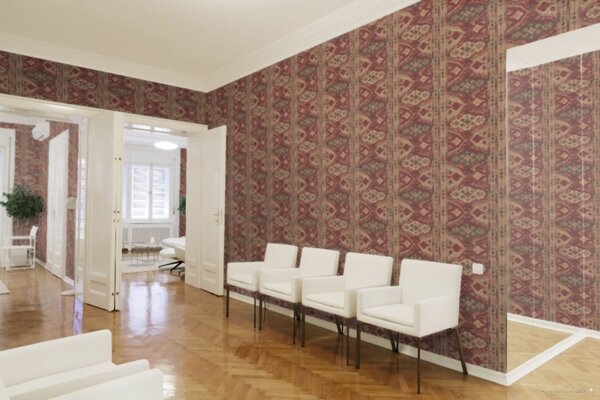A.S. Création | Vliesová tapeta na stenu Metropolitan Stories 2 37868-1 | 0,53 x 10,05 m | červená, béžová, čierna, hnedá