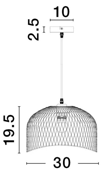 Kovový luster Lyron 30 biele (9555803)