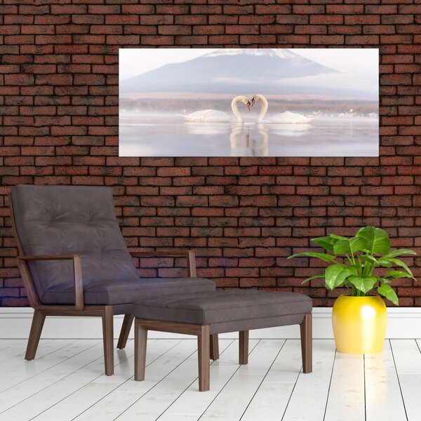 Obraz - Zamilované labute (120x50 cm)