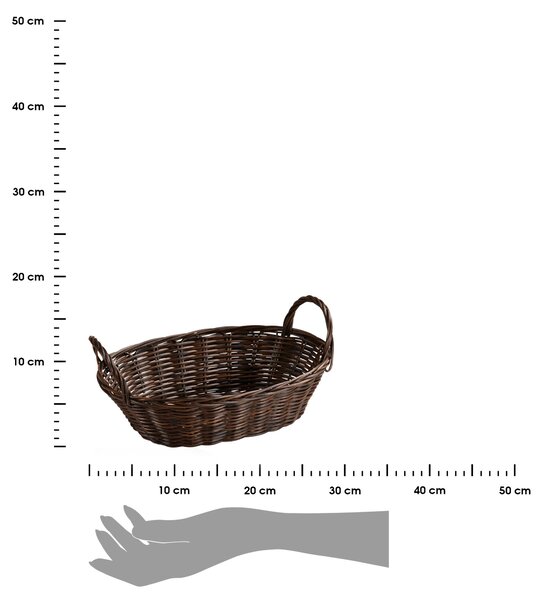 Košík na pečivo Oval Dark, 28x21 cm