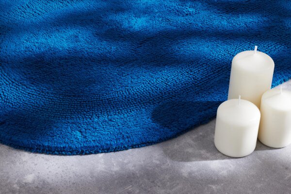 Kúpeľňový koberček Javo Cotton tmavotyrkysový ovál