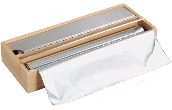 Drevený organizér na fólie s rezačkou Double, 35x13x5,5 cm