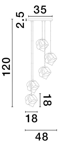 Retro luster Odelle 48 zlaté – E14