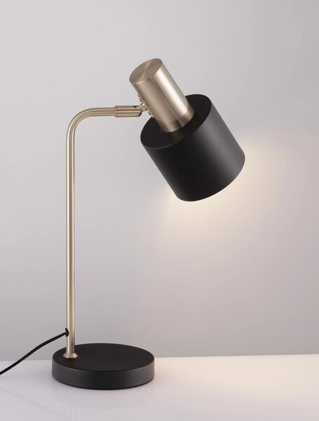 Rustikálna stolová lampa Paz čierne – Čierna