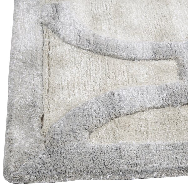 Koberec béžový a sivý viskózový 160 x 230 cm obdĺžnikový so vzorom dizajnový koberec