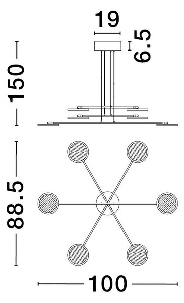 Rustikálny luster Scope 6 čierne – Čierna