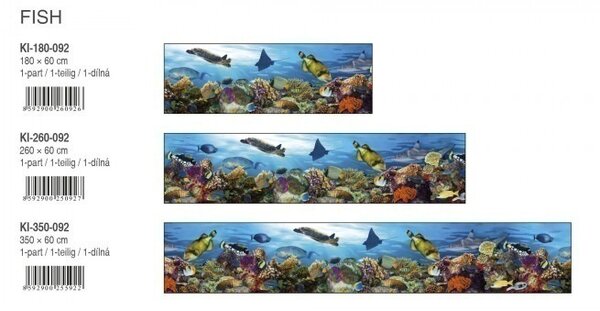 DIMEX | Fototapeta do kuchyne Ryby v oceáne KI-260-092 | 260 x 60 cm | viacfarebná, modrá